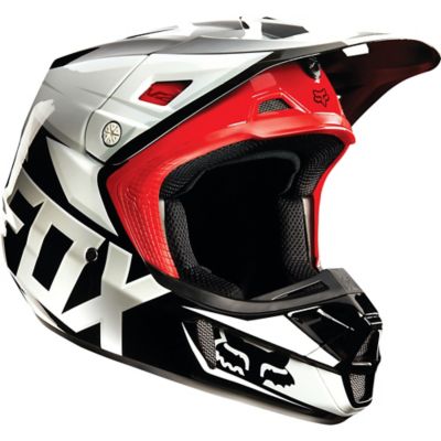 FOX 2015 V2 Race Off-Road Motorcycle Helmet -LG Black/Red pictures