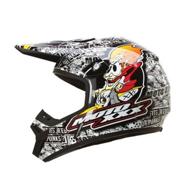 Moto XXX 2015 OG Character Off-Road Motorcycle Helmet -MD Black/White pictures