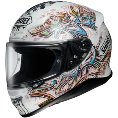 Shoei Rf-1200 Graffiti Full-Face Motorcycle Helmet -LG White/ Multicolor pictures
