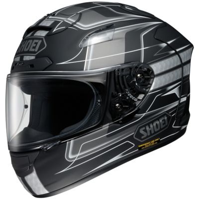 Shoei X-Twelve Trajectory Full-Face Motorcycle Helmet -MD Silver/Black pictures