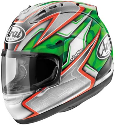 Arai Corsair V Nicky-5 Full-Face Motorcycle Helmet -SM Green/Red/Gray pictures