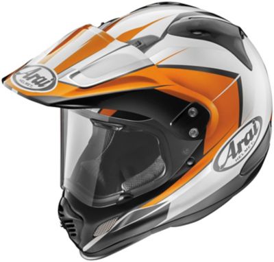Arai XD4 Flare Dual-Sport Motorcycle Helmet -MD Orange/White/Gray pictures