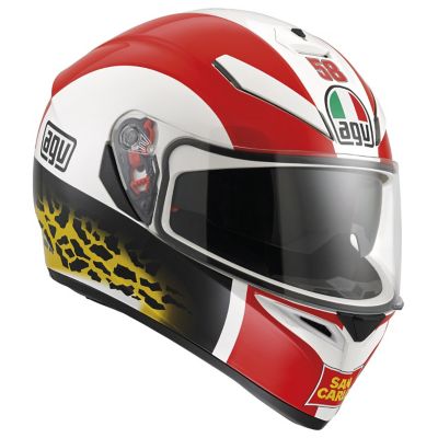 AGV K3 SV Replica Simoncelli Full-Face Motorcycle Helmet -2XL Red/White Black pictures