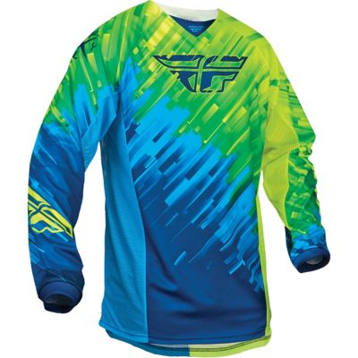 FLY Racing 2015 Kid's Kinetic Glitch Off-Road Motorcycle Jersey -XL Hi-Vis/Blue pictures