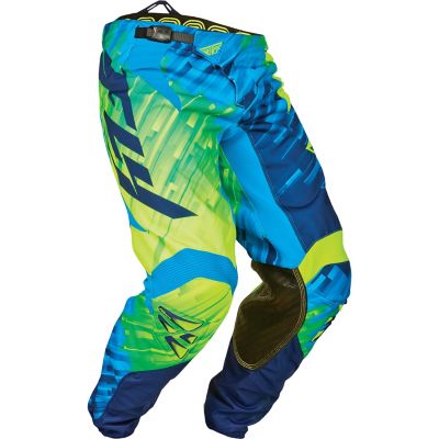 FLY Racing 2015 Kid's Kinetic Glitch Off-Road Motorcycle Pants -20 Hi-Vis/Blue pictures