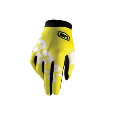 100% iTrack Neon Yellow Off-Road Motorcycle Gloves -SM Neon Yellow/White pictures