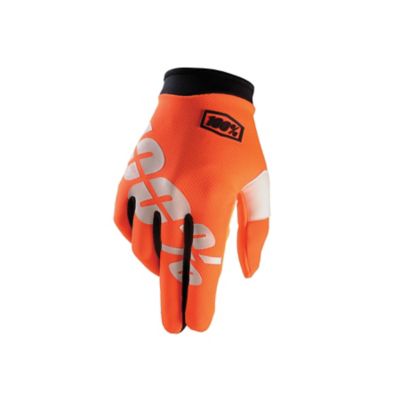100% Kid's iTrack Cal-Trans Off-Road Motorcycle Gloves -MD Orange/White/Black pictures