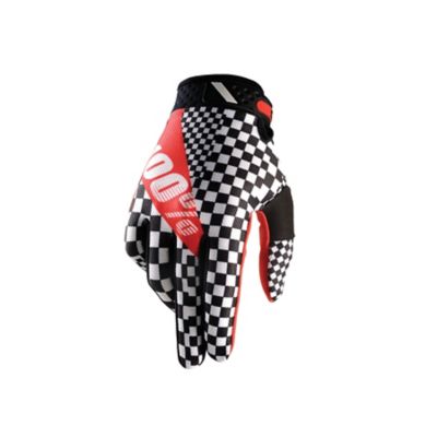 100% Ridefit Legend Off-Road Motorcycle Gloves -LG Red/ Black/ White pictures