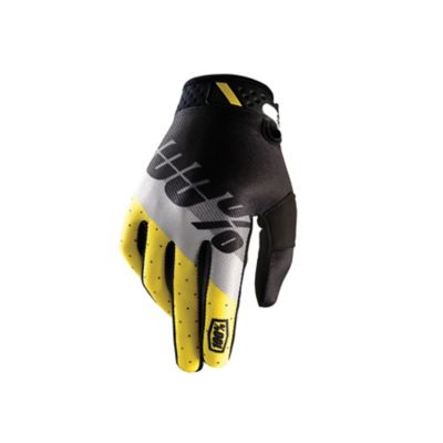 100% Ridefit Max Off-Road Motorcycle Gloves -XL Black/Yellow pictures