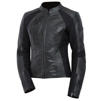 Bilt Women's Grace Leather Motorcycle Jacket -2XL Black pictures