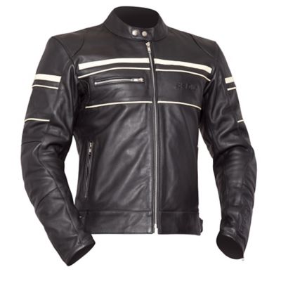 Sedici Vito Leather Motorcycle Jacket -50 Black/ Cream pictures