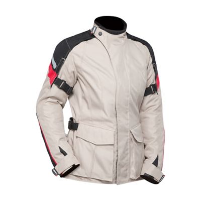 Sedici Women's Adriana Waterproof Motorcycle Jacket -MD Sand/Black/Red pictures
