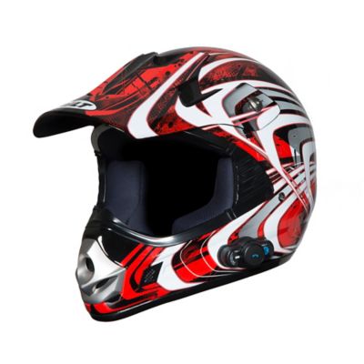 Bilt Kid's Techno Bluetooth Clutch 2 Off-Road Motorcycle Helmet -MD Black/Red pictures