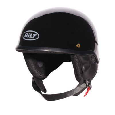 Custom Bilt Old Skool Closeout Motorcycle Half Helmet -SM Black pictures
