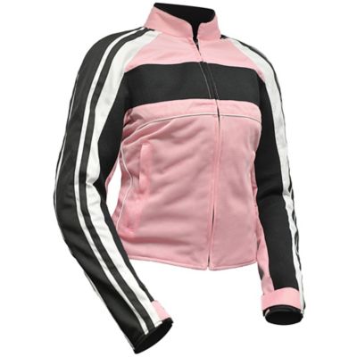 Bilt Women's Retro Mesh Motorcycle Jacket -XS Pink/White/Black pictures