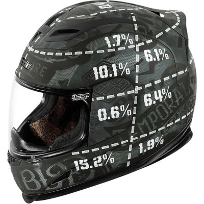 Icon Airframe Statistic Full-Face Motorcycle Helmet -XS Black pictures