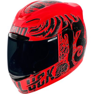 Icon Airmada Hard Luck Full-Face Motorcycle Helmet -XL Red Gloss pictures