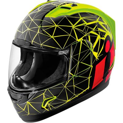 Icon Alliance Crysmatic Full-Face Motorcycle Helmet -XS Hi-Viz Yellow pictures