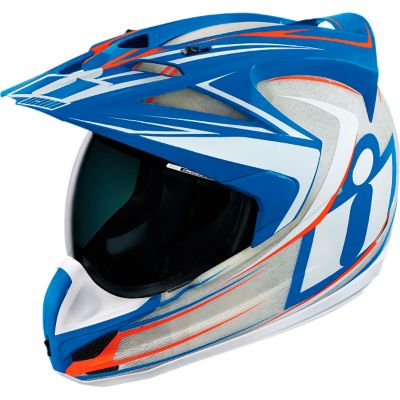Icon Variant Raiden Glory Dual-Sport Motorcycle Helmet -XL Blue/ White pictures