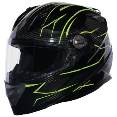 Sedici Strada Carbon Fiber Fluoro Full-Face Motorcycle Helmet -MD Carbon/Fluoro Yellow pictures