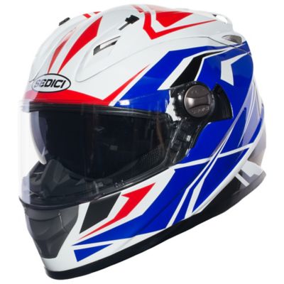 Sedici Strada Vivo Full-Face Motorcycle Helmet -SM White/ Blue/Red pictures
