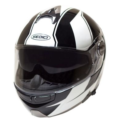 Sedici Sistema Finitura Modular Motorcycle Helmet -LG Black/White pictures