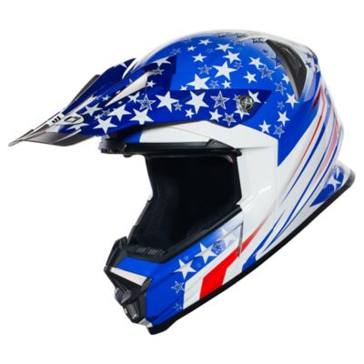 Sedici Fuori Lustro Off-Road Motorcycle Helmet -LG White/ Blue/Red pictures