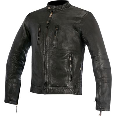 Alpinestars Oscar Brass Leather Motorcycle Jacket -LG Black pictures