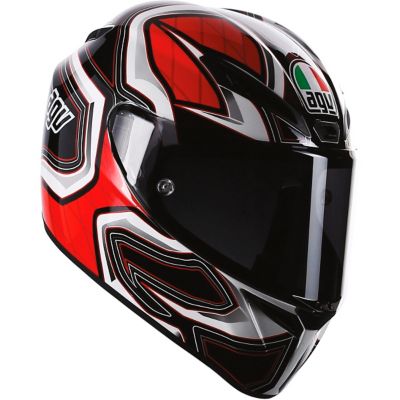 AGV GT Veloce Gravity Full-Face Motorcycle Helmet -LG White/ Black/Red pictures