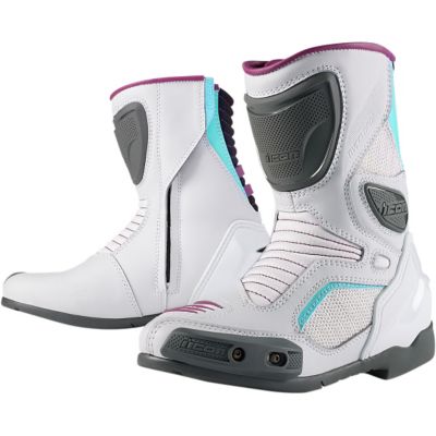 Icon Women's Overlord Motorcycle Boots -10 White pictures