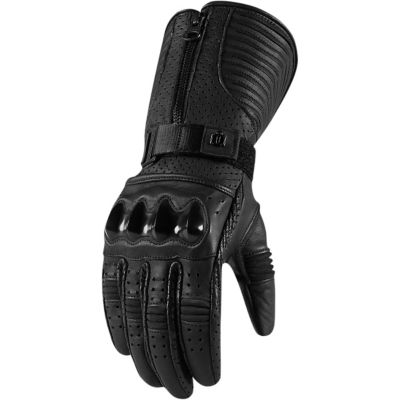 Icon 1000 Women's Fairlady Leather Motorcycle Gloves -MD Black pictures