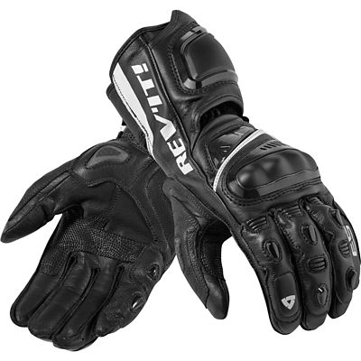 Rev'it! Jerez Pro Leather Motorcycle Gloves -MD White/Black pictures