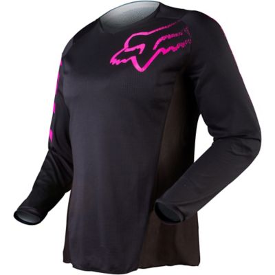 FOX Women's Blackout Off-Road Motorcycle Jersey -SM Black/Pink pictures