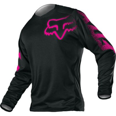 FOX Girl's Blackout Off-Road Motorcycle Jersey -LG Black/Pink pictures