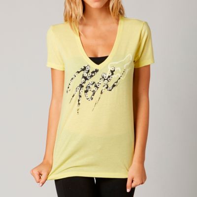 FOX Women's Brushed V-Neck Tee -LG White pictures
