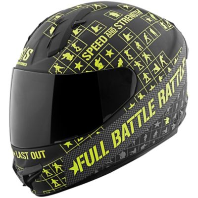 Speed AND Strength Ss1400 Full Battle Rattle Full-Face Motorcycle Helmet -SM Black/Charcoal/Red pictures