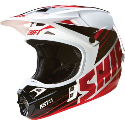 Shift Assault Race Off-Road Motorcycle Helmet -SM Black/White pictures