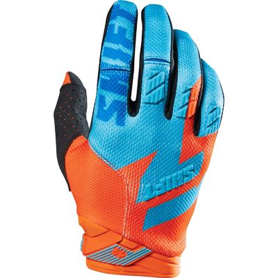Shift Faction Off-Road Motorcycle Gloves -MD Orange/ Blue pictures