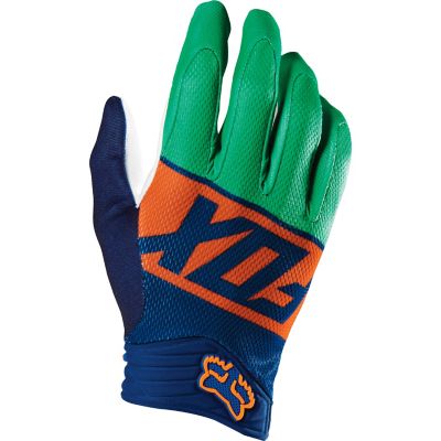 FOX Airline Divizion Off-Road Motorcycle Gloves -SM Orange/ Blue pictures