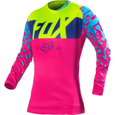 FOX Girl's 180 Off-Road Motorcycle Jersey -LG Black/Pink pictures