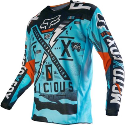 FOX Pee Wee 180 Vicious Off-Road Motorcycle Jersey -MD Aqua pictures