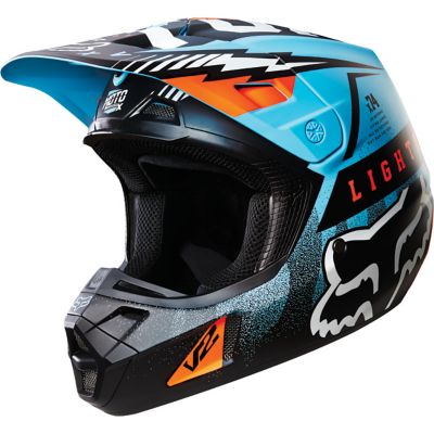 FOX V2 Vicious Off-Road Motorcycle Helmet -2XL Blue/ White pictures