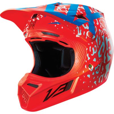 FOX V3 Cauz Off-Road Motorcycle Helmet -LG Red pictures