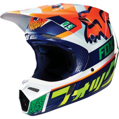 FOX V3 Divizion Off-Road Motorcycle Helmet -SM Red pictures