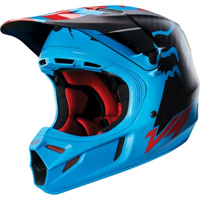 FOX V4 Libra Off-Road Motorcycle Helmet -2XL Blue pictures