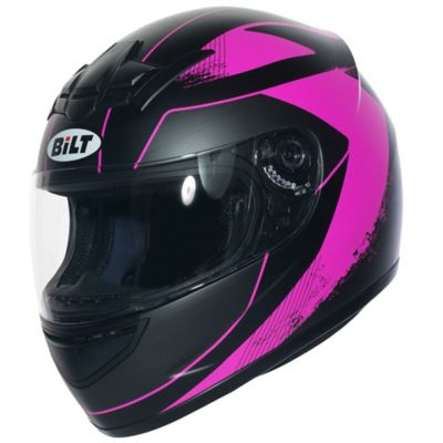 Bilt Women's Nova Full-Face Motorcycle Helmet -MD Black/ Pink pictures