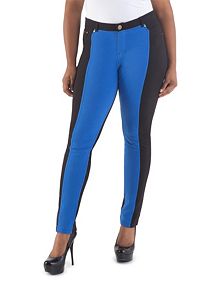 Plus Classy Fit 5 Pocket Color blocked French Terry Skinny Pants