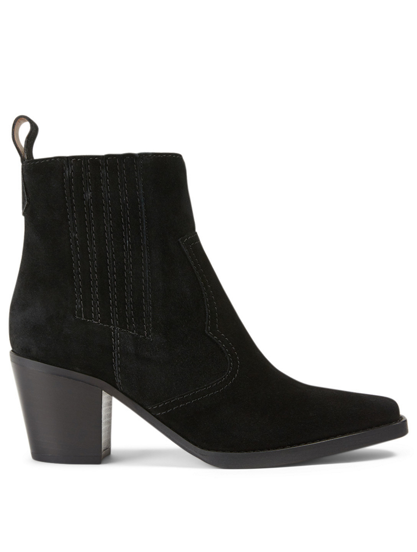 GANNI Suede Western Ankle Boots Holt Renfrew Canada