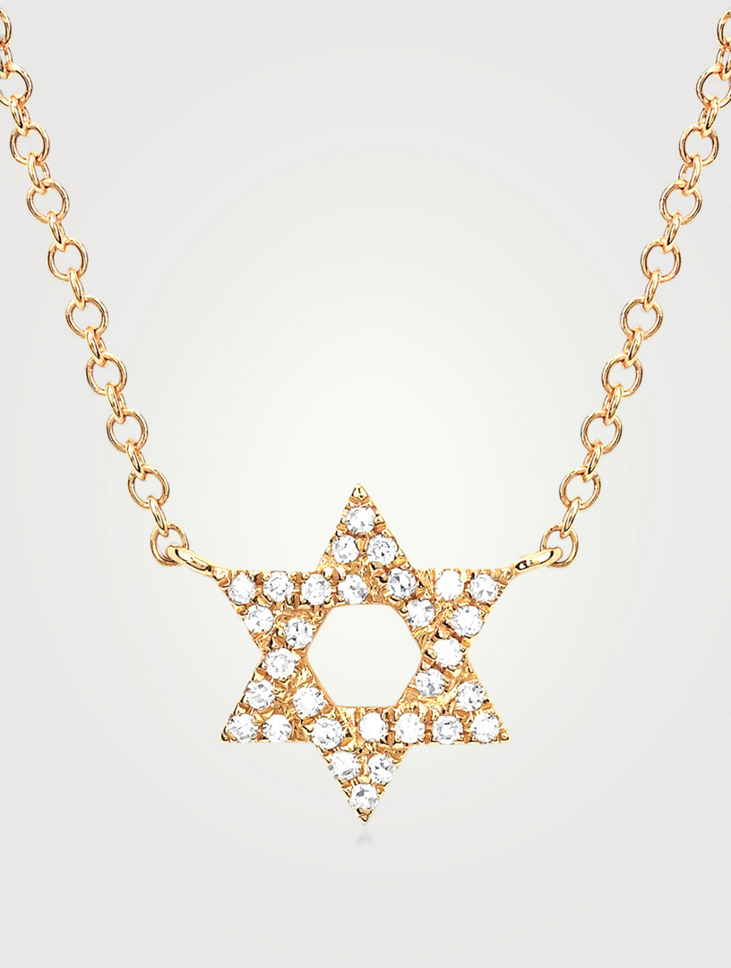 Ef Collection K Gold Star Of David Necklace With Diamonds Holt