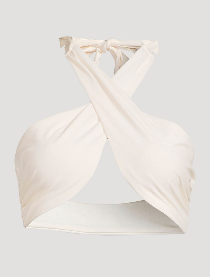 Weworewhat Wrap Halter Bikini Top Holt Renfrew Canada